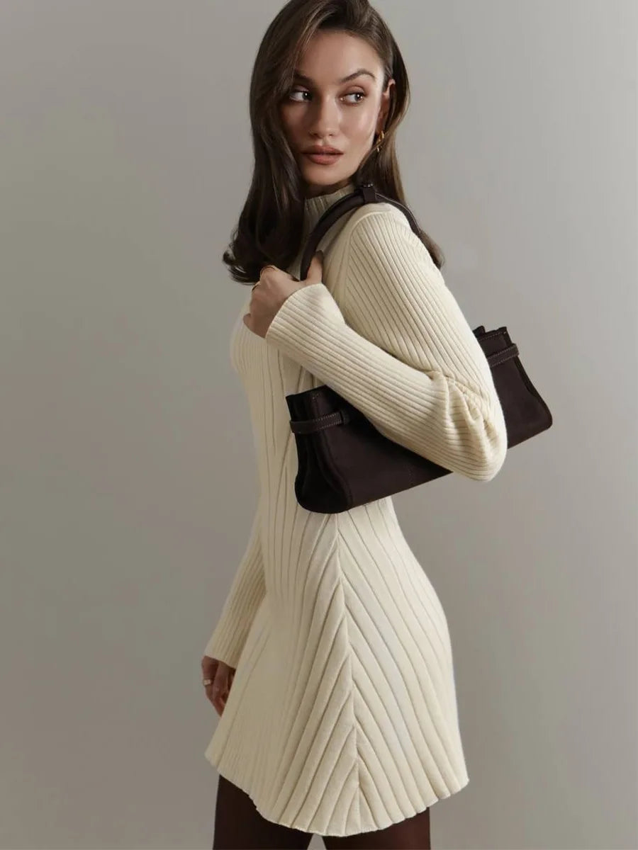 Semi-High Neck Dress